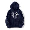 Spider Web Heart Print Fleece-Lined Zipper Hoodie for Men and Women - Autumn/Winter Collection.
