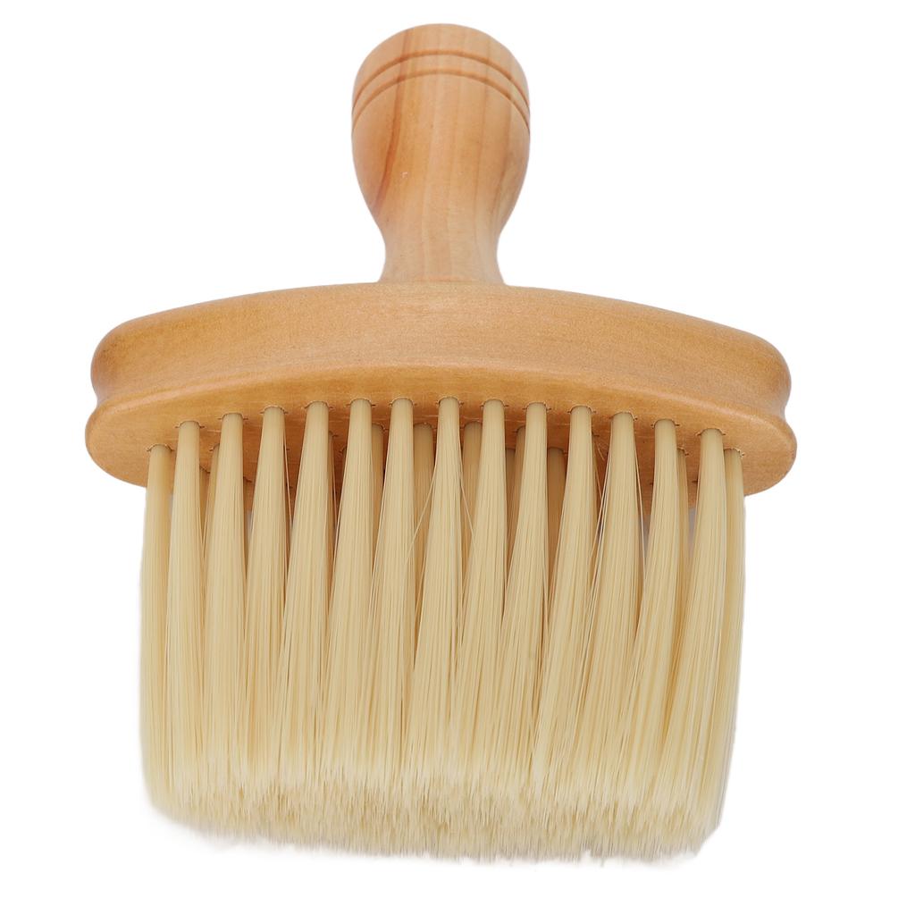 Barber Brush Neck Duster Nylon Bristles Simple Style Neck Duster with Wooden Handle Barber Brush for Hair Cutting