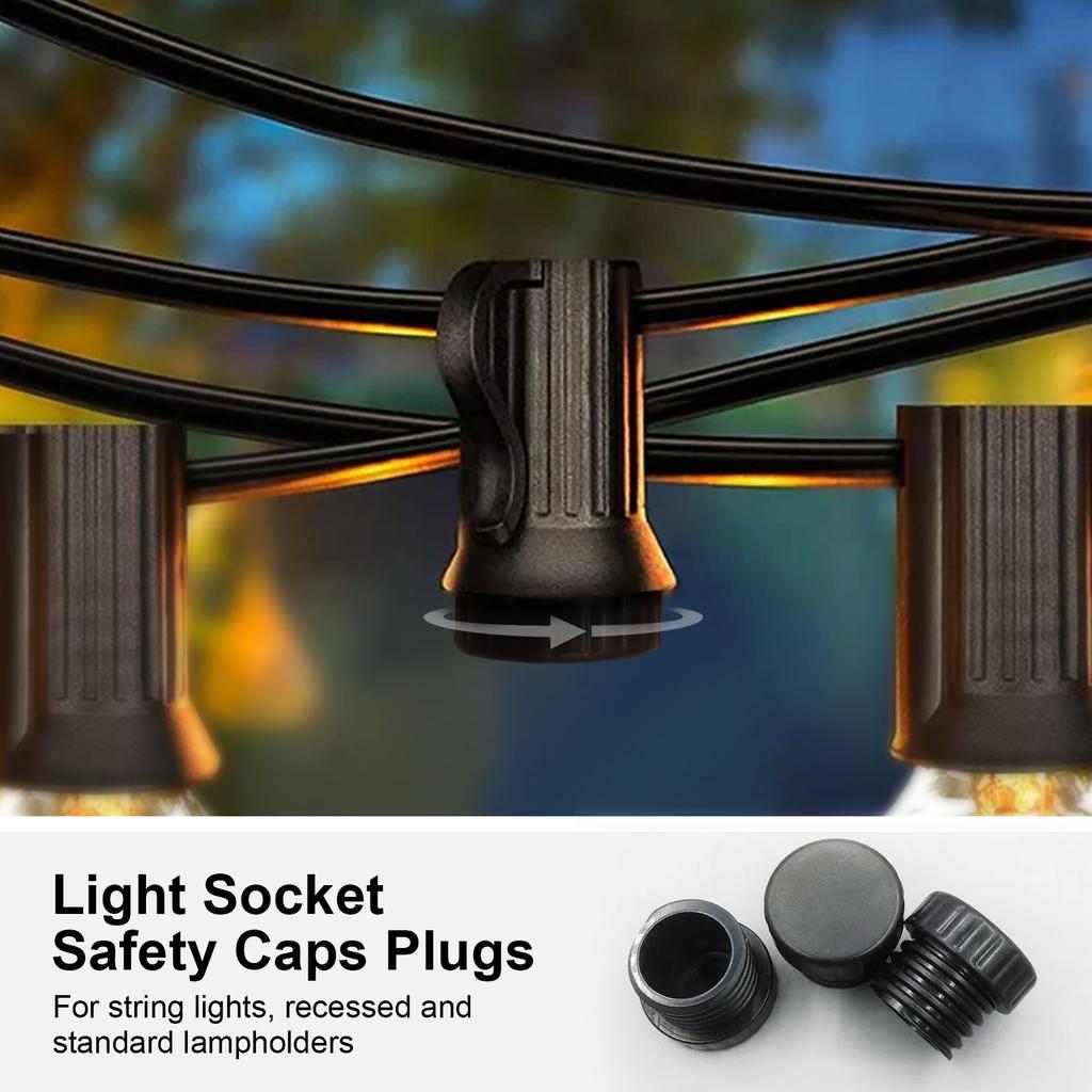 1/5pcs Light Socket Safety Cap Plugs Fixture Safety Caps Plastic for String Lights Recessed & Standard Light Sockets