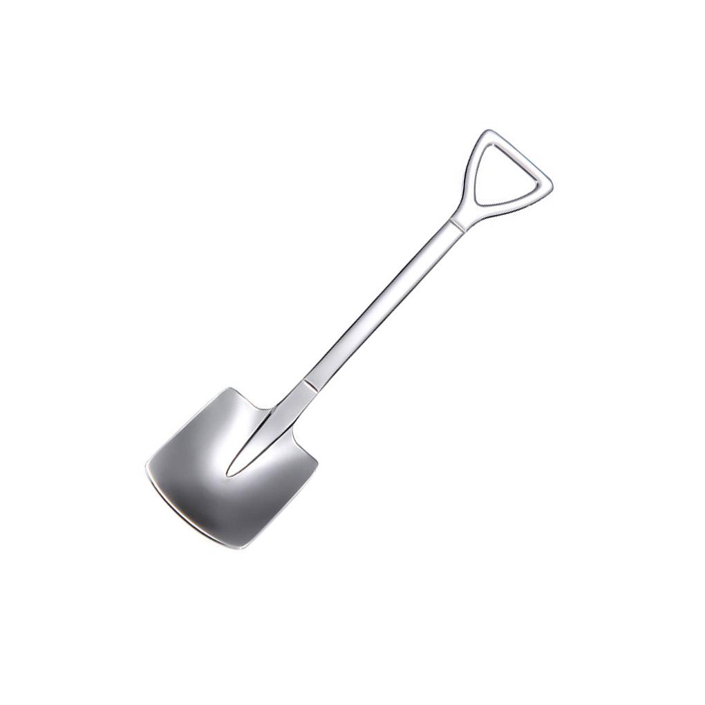 Dessert Spoon Spade Head Design Stainless Steel Ice Cream Fruit Dessert