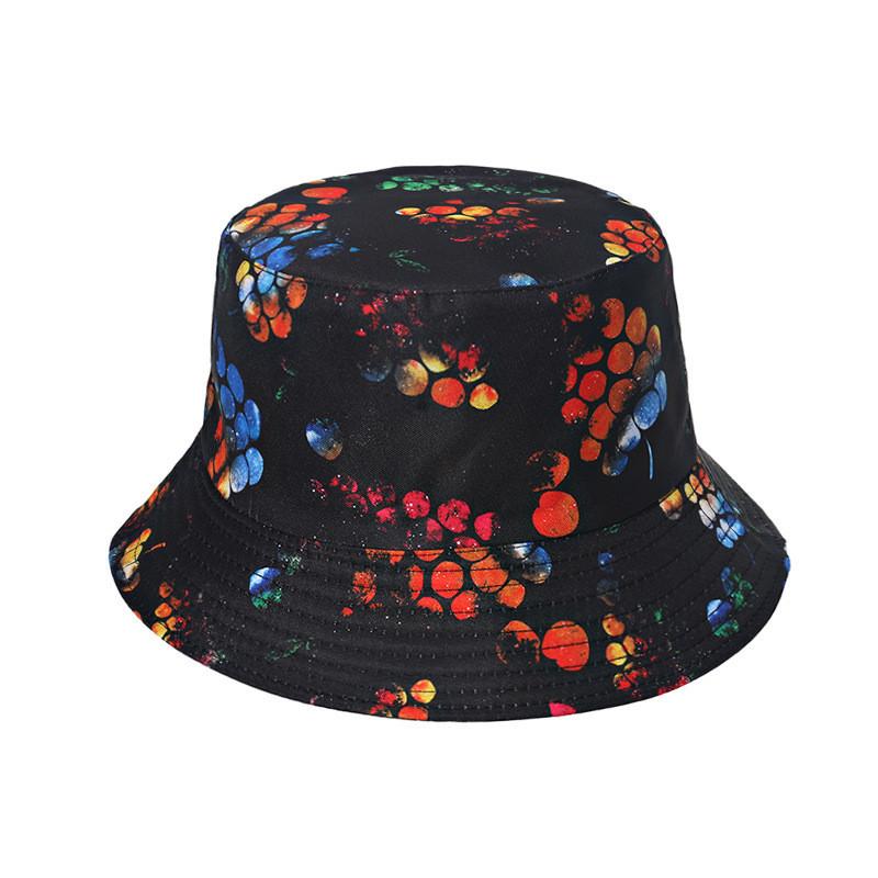 Unisex Flower Smiley Face Print Fisherman Cap Sun Hat New Summer Style
