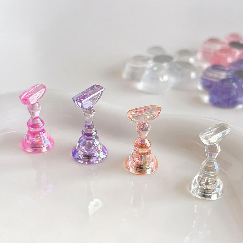 1 Set Magnetic Nail Holder Practice Training Display Glitter Sequins Flower Designs Plastic False Nail Tips Stand Manicure Tools