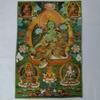Tibet Tibetské Plátno Hedvábí Zelená Tára Duch Soucitu Bohyně Thangka