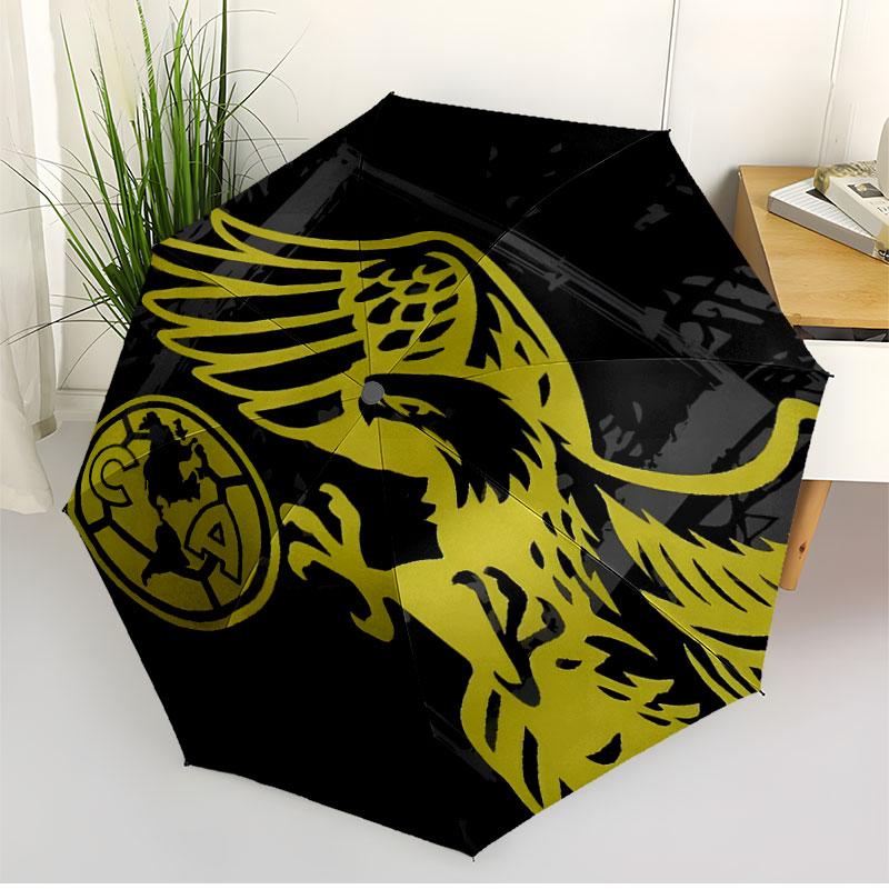 Club America Print Automatic Open Close Umbrella, Portable Foldable Umbrella, for Outdoor Commute Camping Trip, Ideal Birthday Gift