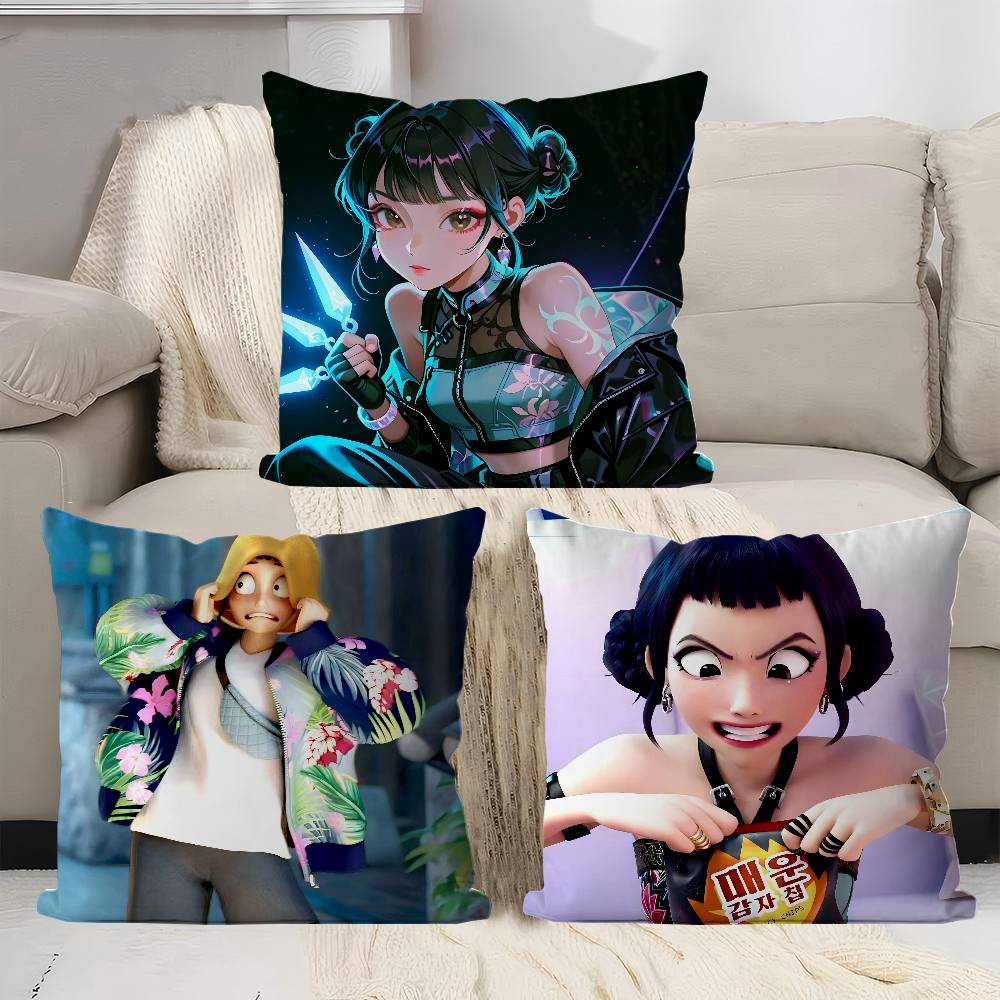 Demon Hunters ZOEY Pillowcase 45x45cm Cute Pillowcase Living Room Sofa Cushion Cover Bedroom Home Decoration Children's Gift