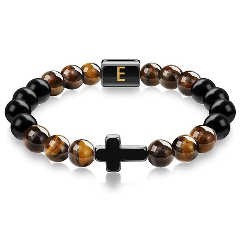 JYL TS Bracelet Men's  Beads Evokes Vintage Style & Strength