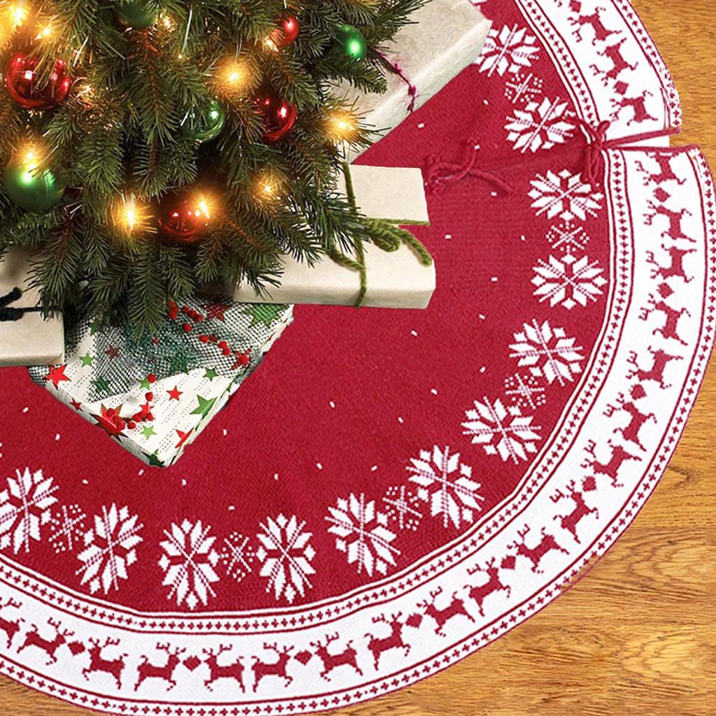 48 Inch Large Christmas Tree Skirt Reusable Xmas Tree Skirt for Christmas Decorations Tree Ornaments Holiday Festivals Gift Home Decorations