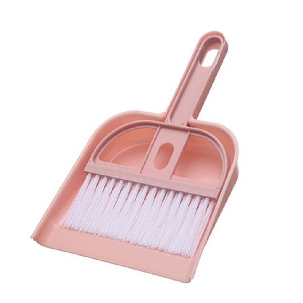 Plastic Mini Desktop Sweep Cleaning Brush Small Broom Dustpan Set Desktop Cleaning Set Nordic Pink