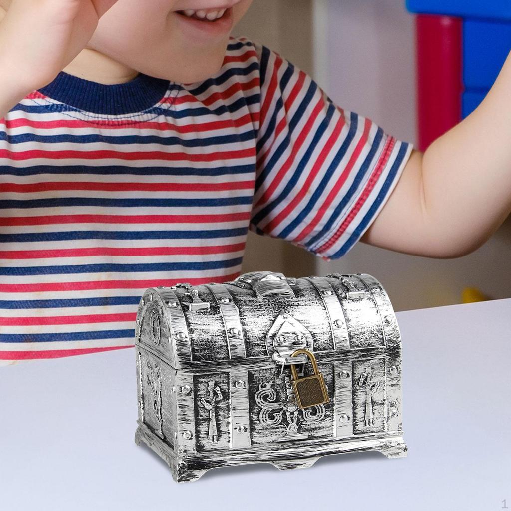 Pirate Treasure Chest Adventurous Box with Lock and Key