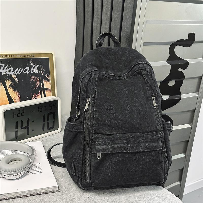 Džínový batoh Ležérní styl Unisex Školní taška Módní cestovní batoh