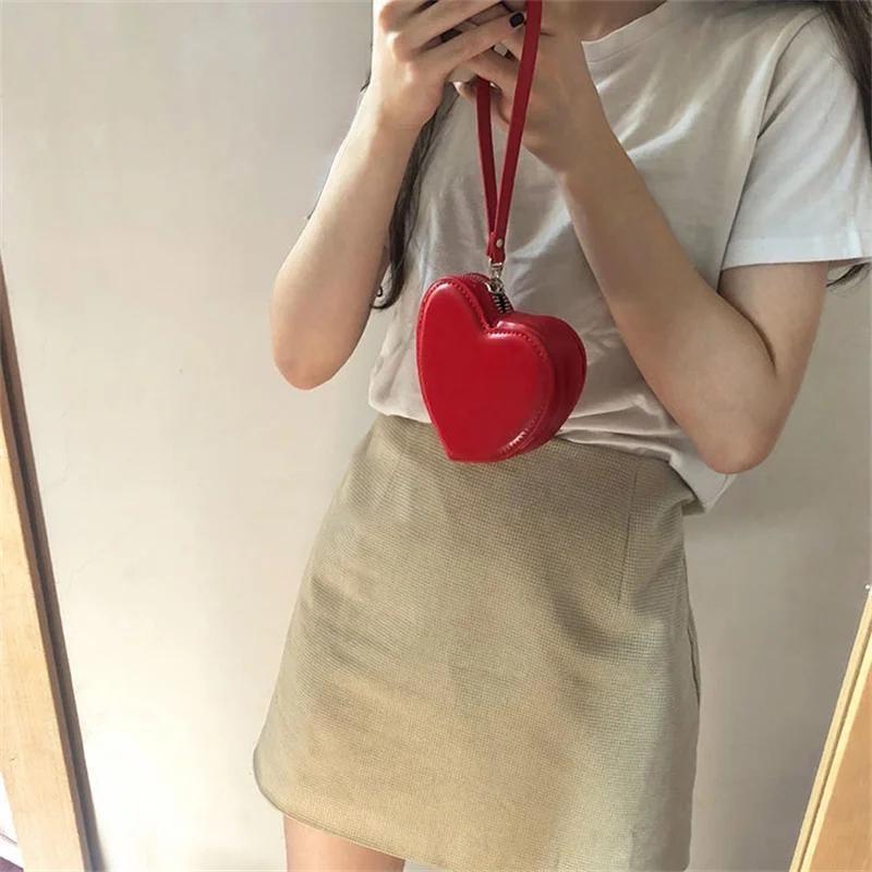 Womens Wallets for Women Purses for Girls Kawaii PU Leather Heart Bag