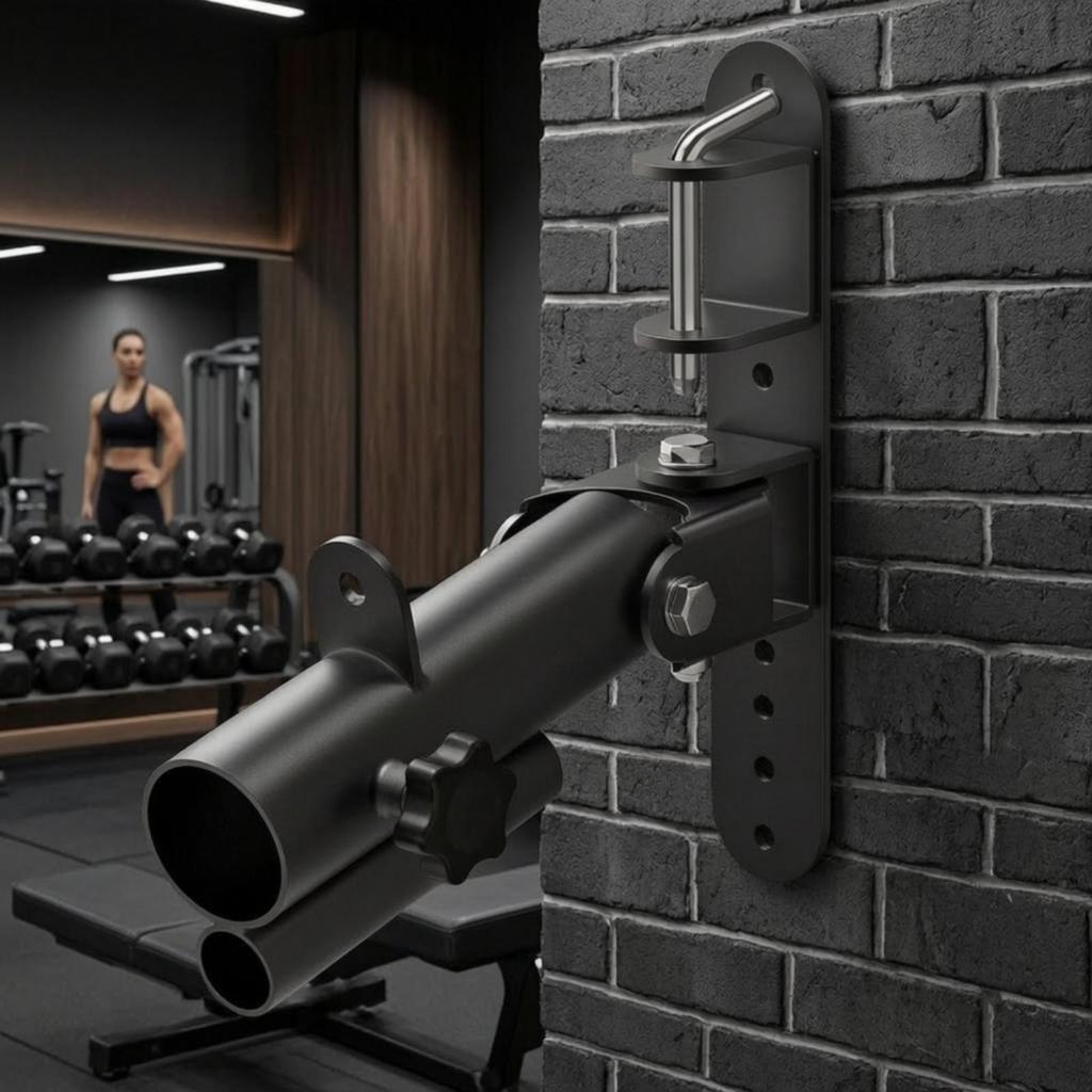 Wall-Attached Barbell Anchor Adjustable Heavy-Duty Row Attachment