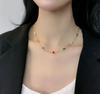 Jewelry Direct Sales Women'S Necklace Color Matching Glass Stone Pendant, Temperament Rainbow Necklace