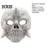Horror Skull Mask Halloween Skeleton Mask, Fanged Distressed Cosplay Full Face for Costume Party Props Adults