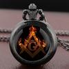 Freimaurer Flamme Glasglocke Taschenuhr Anhänger Halskette Unisex Vintage Geschenk für Männer und Frauen