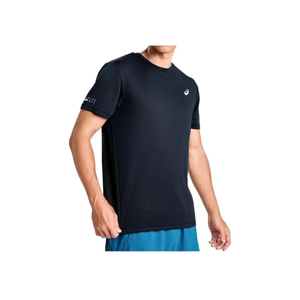 Asics Moisture Wicking Reflective Night Running Short Sleeve T-Shirt Men Tops Black 2011D192-001