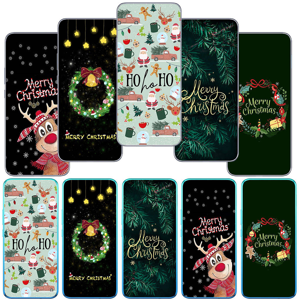 

for Motorola Moto Edge 40 30 neo G54 G24 G84 iPhone 15 14 Xiaomi Redmi Note 13 12 11 Pro Samsung Galaxy Snow Merry Christmas Tree Deer Gift Phone Case