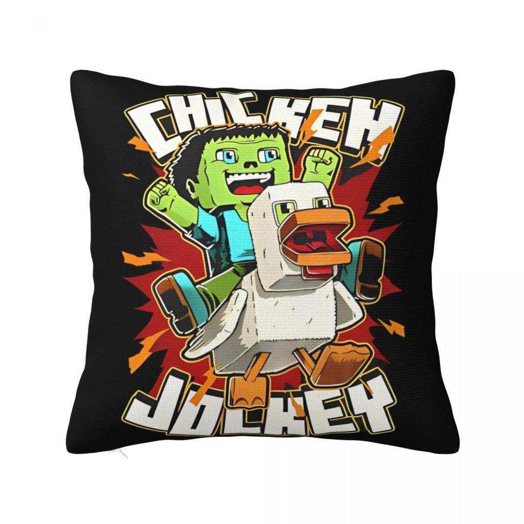 Chicken Jockey Pillow Cases Zombie Game Cushion Cover Novelty Zippered Decor Pillowcover for Home 18