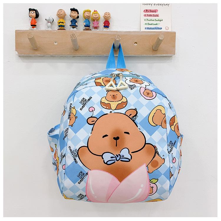 

School bag kapibara bag small class boys and girls baby snacks small school bag casual school bag синій