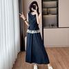 Lace Patchwork Denim Vest & A-line Skirt Set – Chic Two-Piece Outerwear