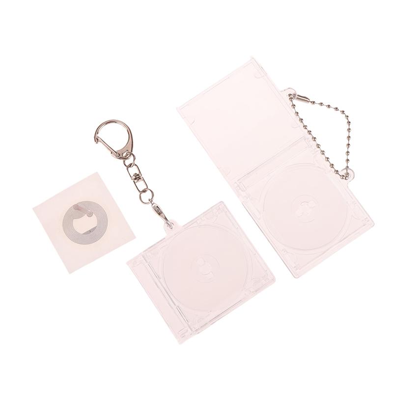 1 szt. Pusty album Mini etui na CD brelok do kluczy do plecaka DIY wiszące dekoracje brelok do kluczy
