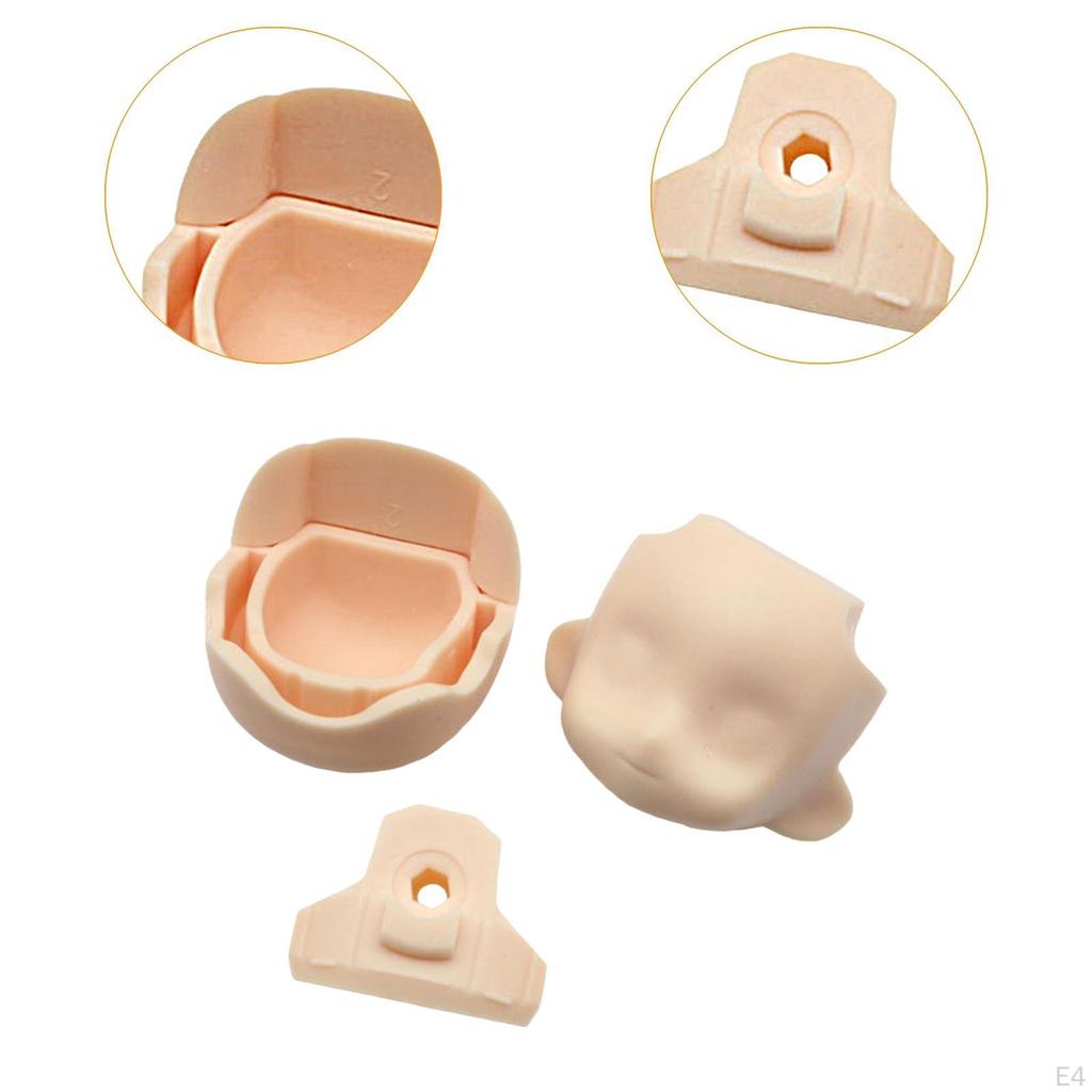 Clay Doll Head Blank Face Back of Set Body Parts Small Decor Stable DIY Unique Vivid