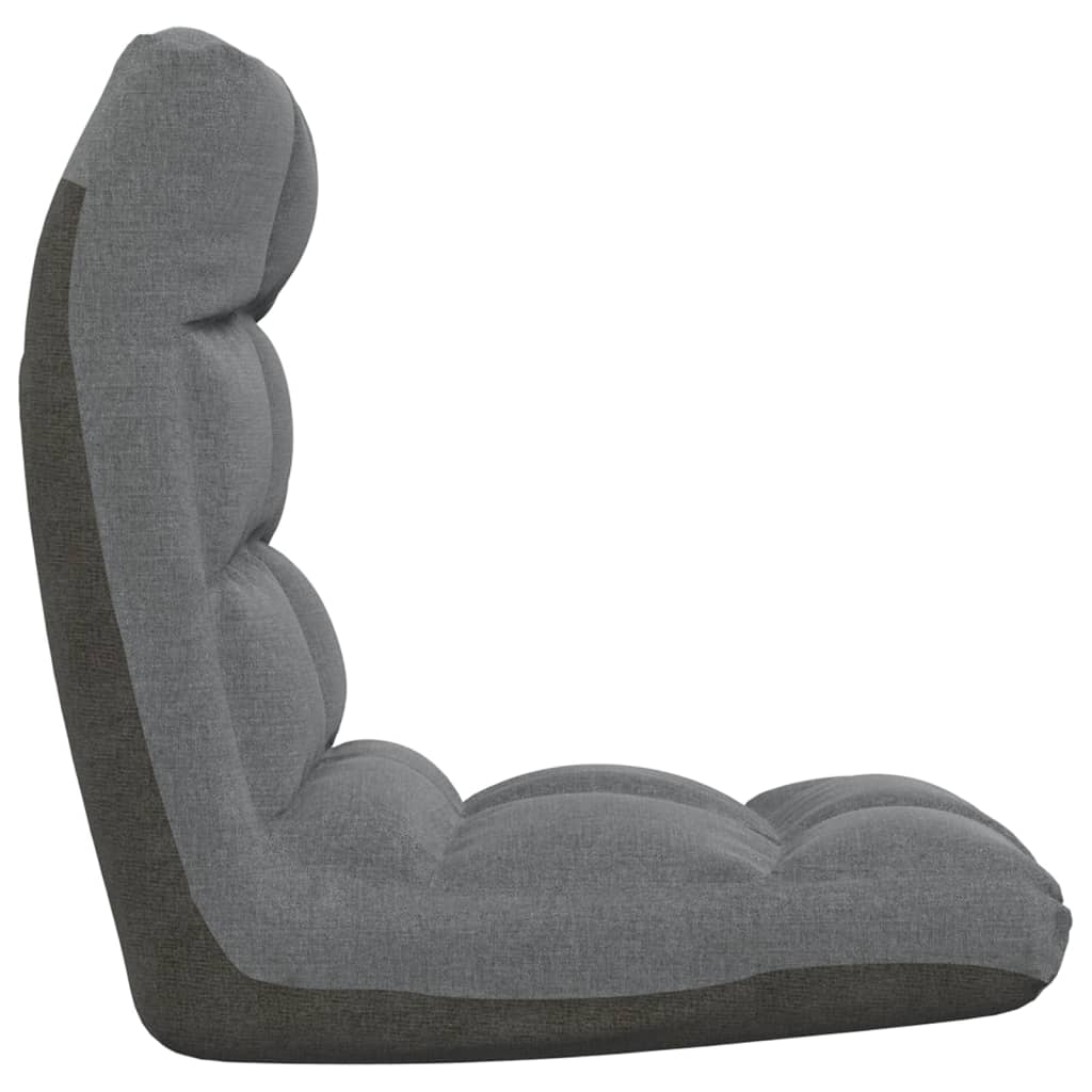 Floor Chair Foldable Light Grey Fabric