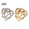 Love Heart Brooch Double Layered Brooch, Rhinestone Lapel Pin for Men Women, Decorative Badge Clothes Bag Hat Scarf Suits Oxidation Resistant