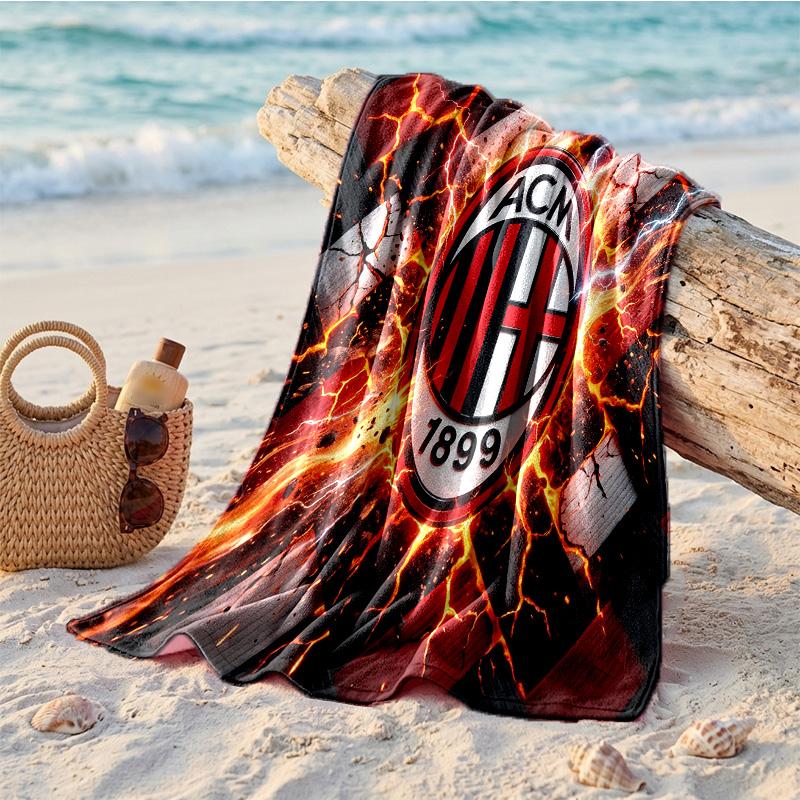 AC Mailand Print Mikrofaser Strandtuch Schnelltrocknend Saugfähig Großes Handtuch für Strand Schwimmen Reisen