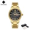 WWOOR Men's Watches Causal Fashion Original Quartz Watch for Man Waterproof Stainless Steel Luminous Date Week Trend Dress Reloj