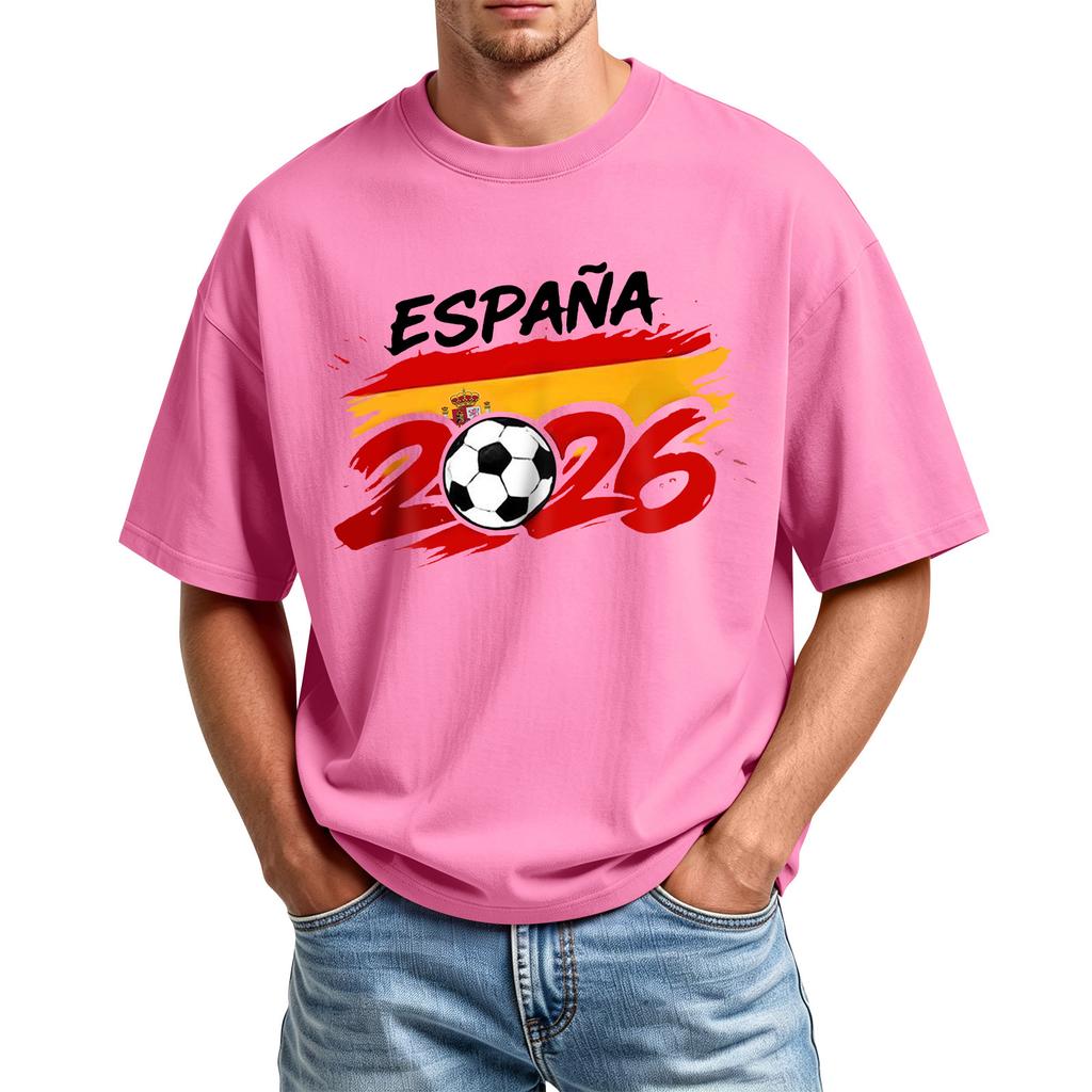 Men's Printed Round Neck T-Shirt Casual Sports Short-Sleeve Top