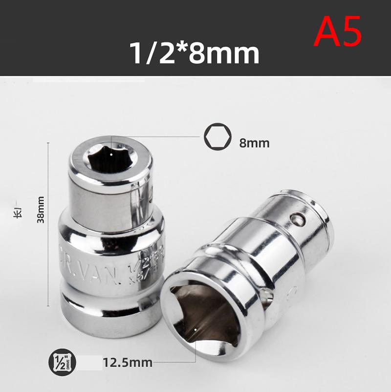 1/2" 1/4" 3/8" Ratchet Drive Socket Adapter 6.3/8/10MM Square Drive Hex Shank Socket Bits Converter Screwdriver Holder Adapter