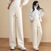 Genuine Brand Cashmere Textured Wide-Leg Pants Women'S New Autumn And Winter Velvet High-Waisted Thin And High Corduroy Straight Trousers