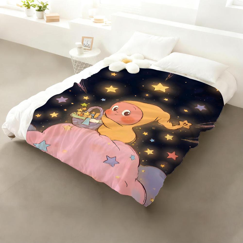 

Cartoon Twinkle Twinkle Throw Flannel Throw Blanket: Soft Kid-Friendly Warm Anti-Static All Season Washable Couch Bed Home 75cmx90cm