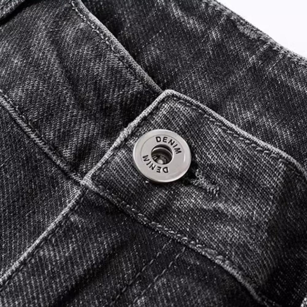 Nuovi Jeans da Uomo in Denim 2024 Skinny a Vita Media con 6 Tasche, Pantaloni a Vita Alta Elasticizzati, Pantaloni Slim Moda Uomo