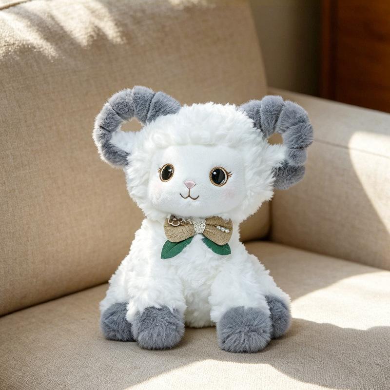 30cm Cute Cloud Sheep Plushie, Sitting Zodiac Sheep Stuffed Doll, Soft Fluffy Sheep Toy for Home Decor Birthday Gift