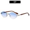New fashion frameless trimmed sunglasses Internet celebrity elegant and thin sunglasses personalized versatile models