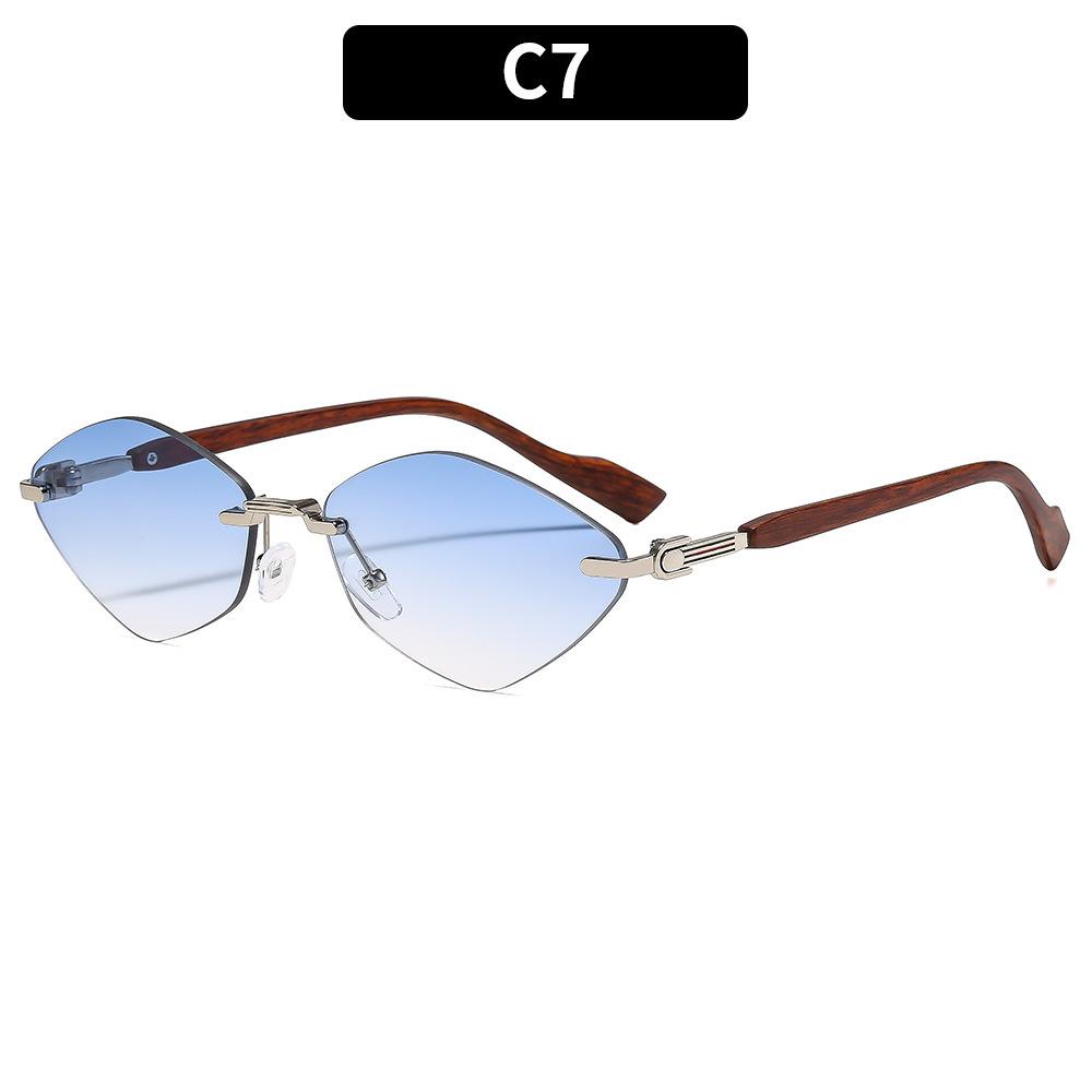 New fashion frameless trimmed sunglasses Internet celebrity elegant and thin sunglasses personalized versatile models
