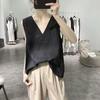 Women's V-Neck Cotton Linen Vest, Artistic Loose Fit, Korean Style Solid Color Sleeveless Top, 2026 Edition.