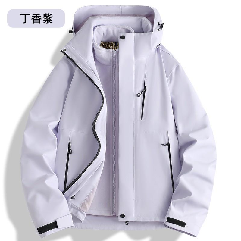 Men Women Waterproof Windproof 3-in-1 Hiking Jacket With Removable Fleece Liner Ripstop Fabric Winter Outdoor