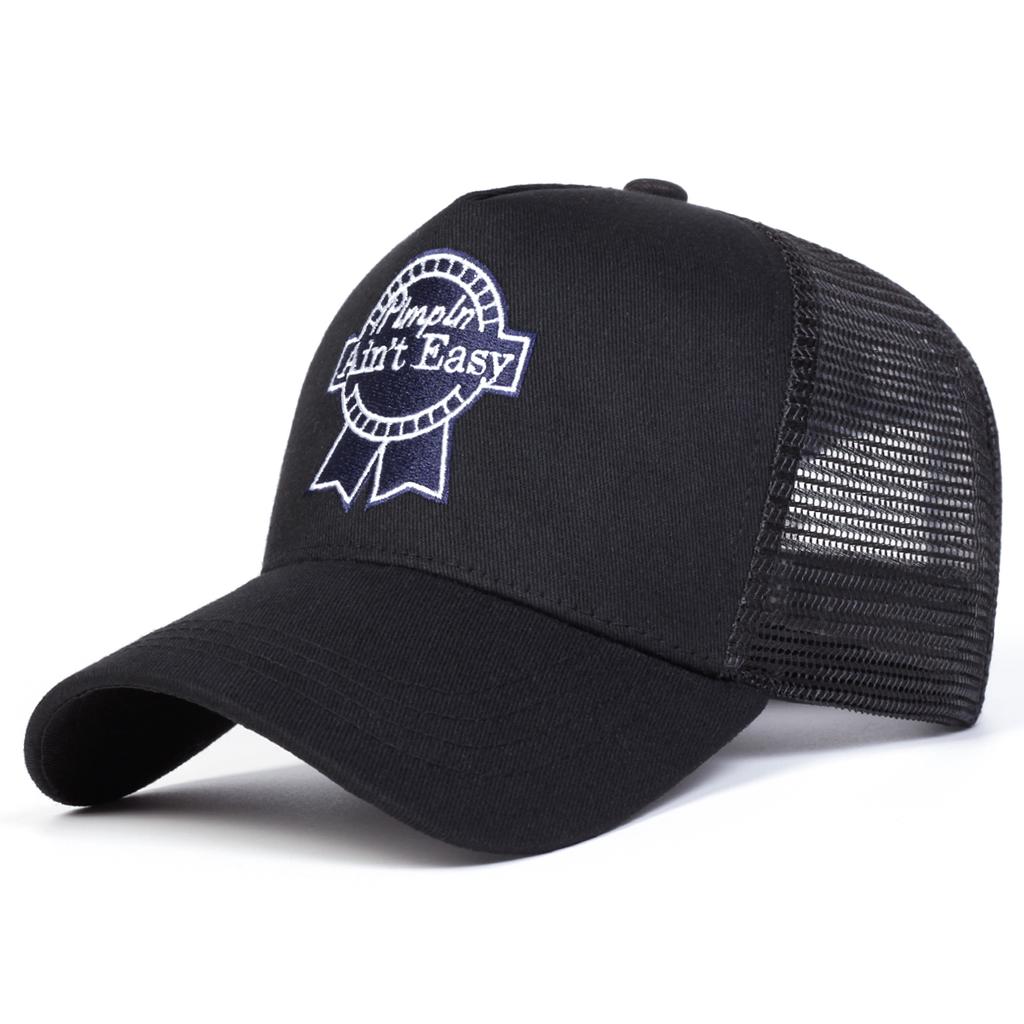 Unisex Ain't Easy Letter Embroidery Baseball Net Caps Outdoor Adjustable Spring and Summer Casual Sunscreen Hat