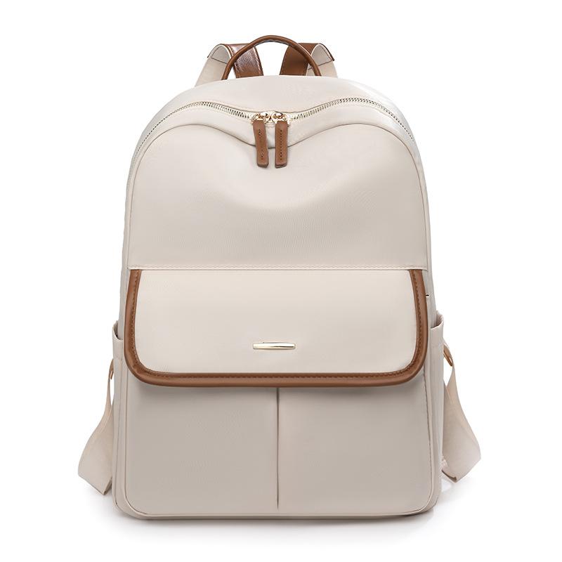 

Модный рюкзак для путешествий большой вместимости из мягкой кожи, двойного назначения, одноплечевая школьная сумка бежевый