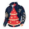 Men's Casual Long Sleeve Stand Collar Sweatshirt with Christmas Print Pullover