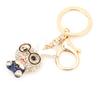 2pcs Keychain Pendants Cute Bunny Shape Rhinestone Ornaments Accessories for Keychains Bag Decoration Gift