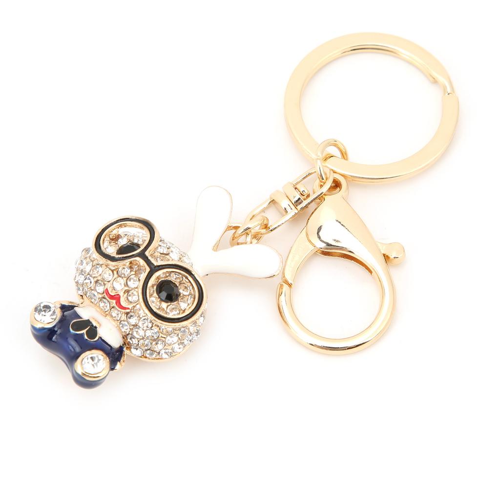 2pcs Keychain Pendants Cute Bunny Shape Rhinestone Ornaments Accessories for Keychains Bag Decoration Gift