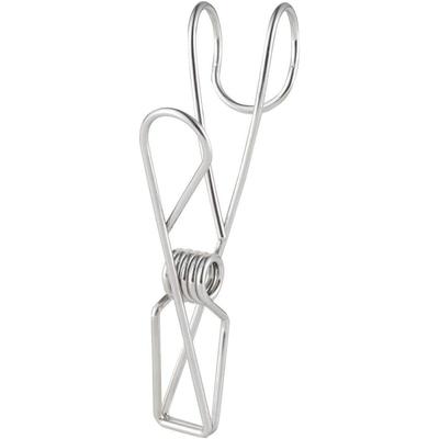 MUJI Stainless Steel Hook and Wire Pack of 2cm Wide X Deep X Silver Clips, 4, 5.5cm 9.5cm High, 38755586,