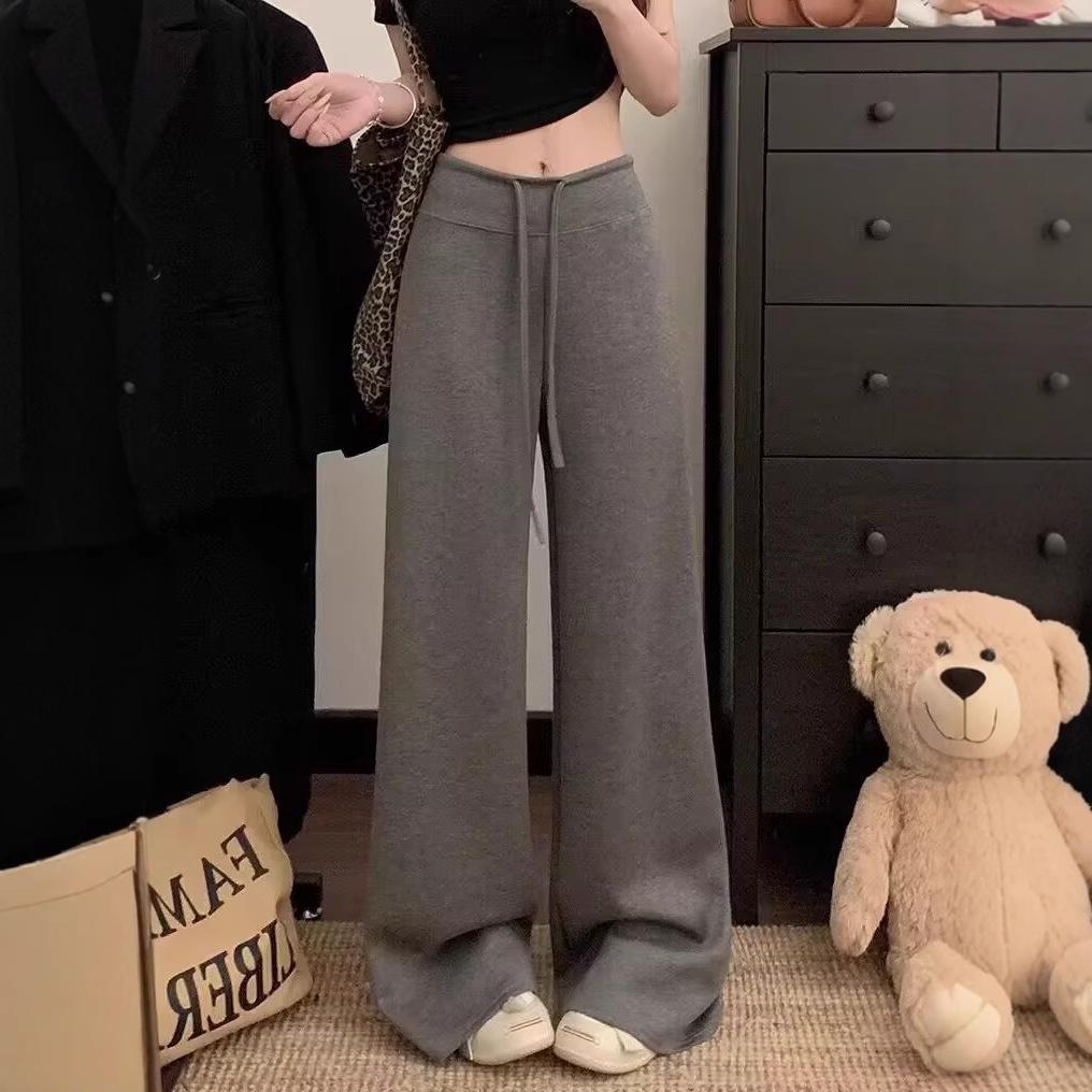 

Women s Korean Style Wide-Leg Drawstring Sweatpants - Spring/Summer 2025 Collection Large