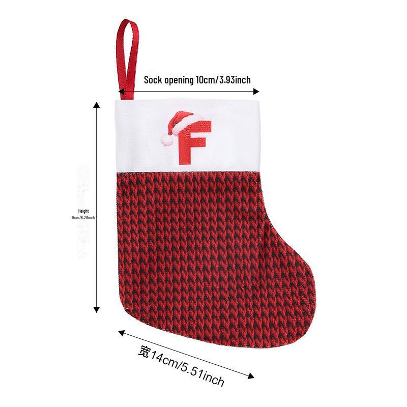 New Cross-Border Christmas Stockings: Festive Red English Letter Party Pendants for Kids