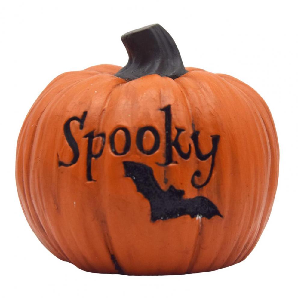 Resin Pumpkin Decoration Spooky Halloween Pumpkin Figurine Cute Farmhouse Decoration for Home Mantel Front Door