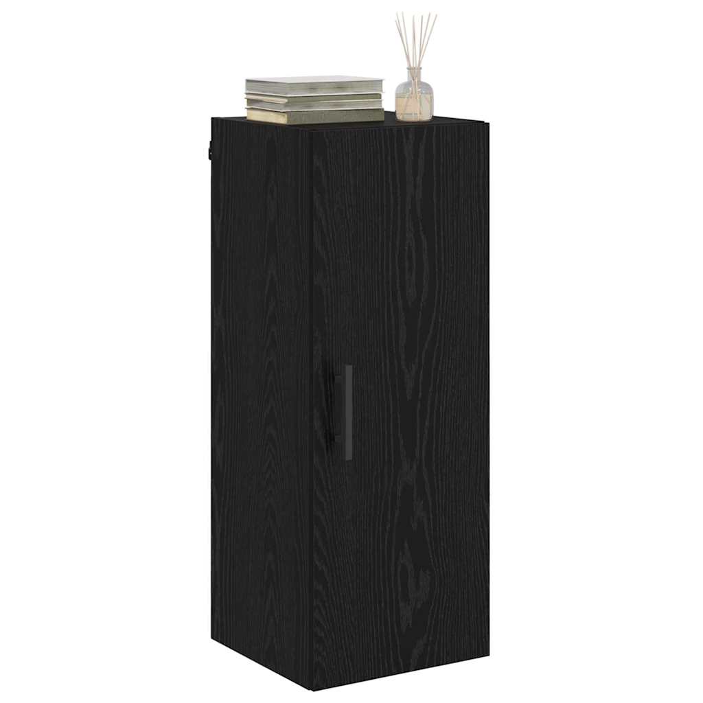 Wall Mounted Cabinet Black Oak Effect 34.5 x 34 x 90 cm